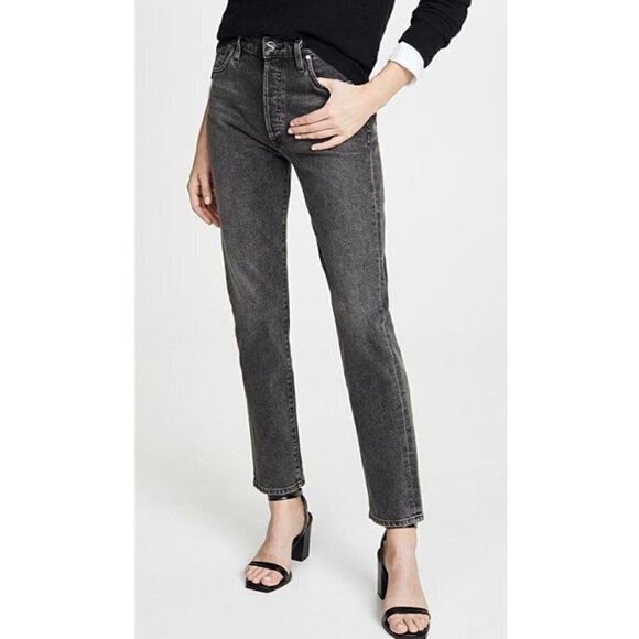 Goldsign Denim The Benefit High Rise Relaxed Straight Jeans Button Fly Size 24 - Picture 13 of 15